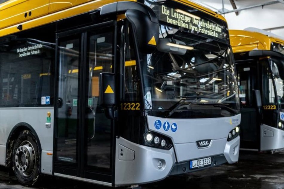 Die modernen Buss der Leipziger Verkehrsbetriebe.