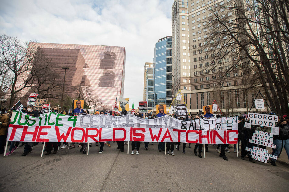 Peaceful protesters emphasized the huge public interest in the outcome of this trial.