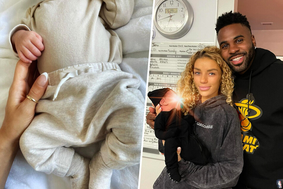 Jason Derulo (31) and his girlfriend Jena Frumes (27) have become parents (collage).