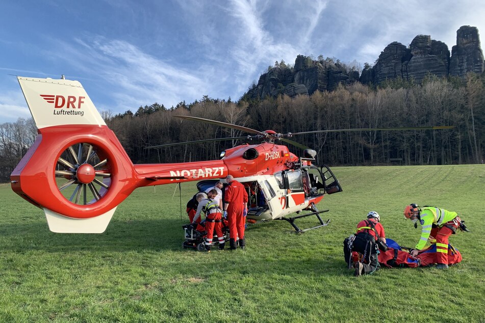Per Helikopter ging es dann weiter in Richtung Krankenhaus.