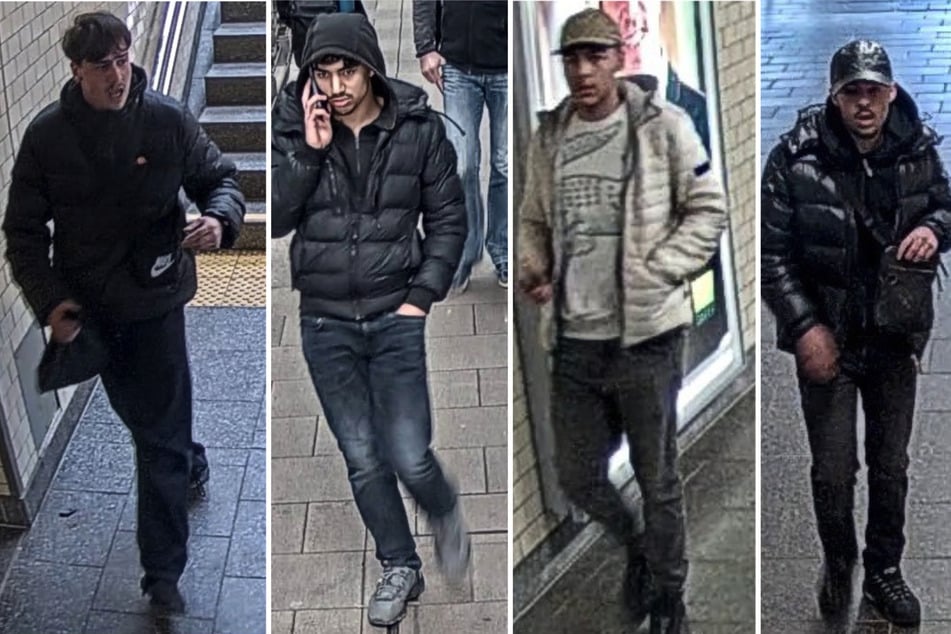 Die Bundespolizei fahndet nach diesen vier Tatbeteiligten.