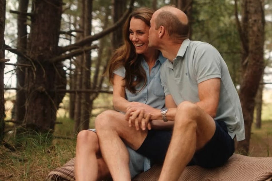 Prince William (r.) and wife Kate Middleton celebrated Valentine's Day 2025 with a rare romantic snap shared via their social media pages.