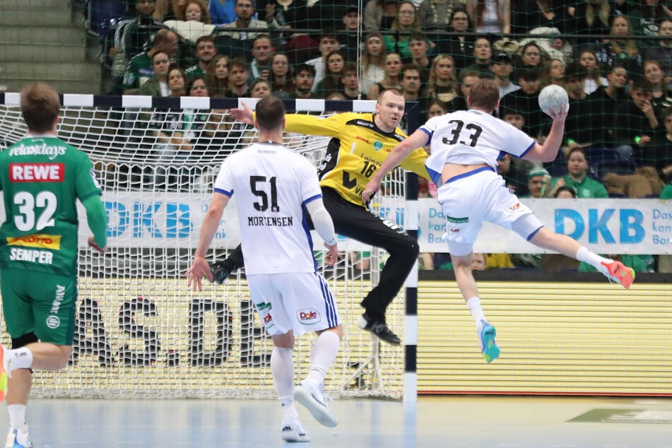 Leipzigs Torwart Tomas Mrkva überzeugte mit zahlreichen starken Paraden.