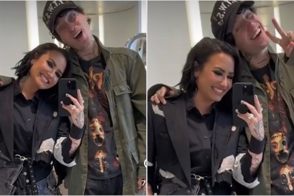 Demi Lovato gets some love from boyfriend Jutes as she rocks out in Philly!