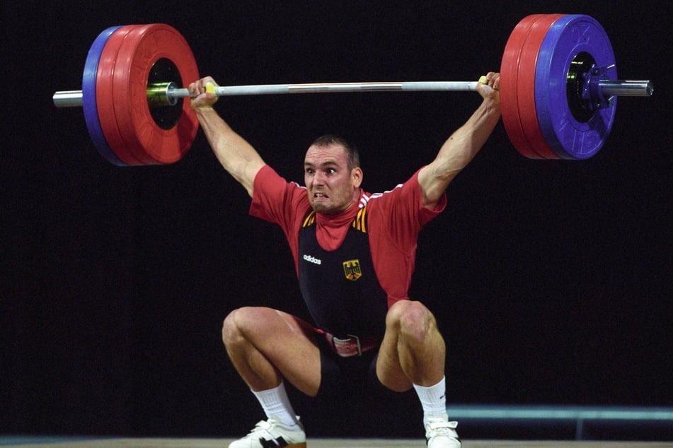 Gewichtheber Marc Huster bei den Olympischen Sommerspielen 1996 in Atlanta.