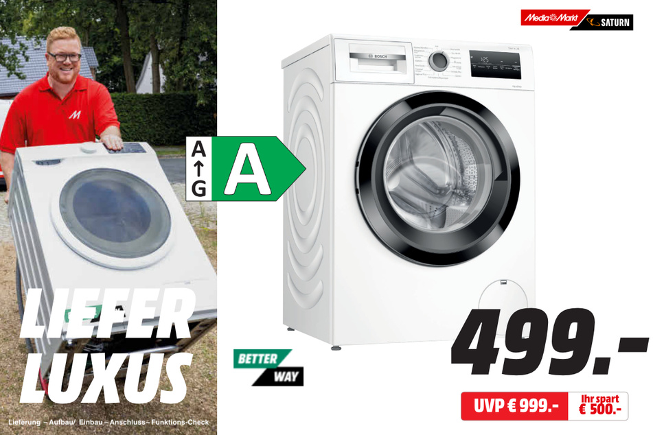 Bosch-Waschmaschine für 499 statt 999 Euro.