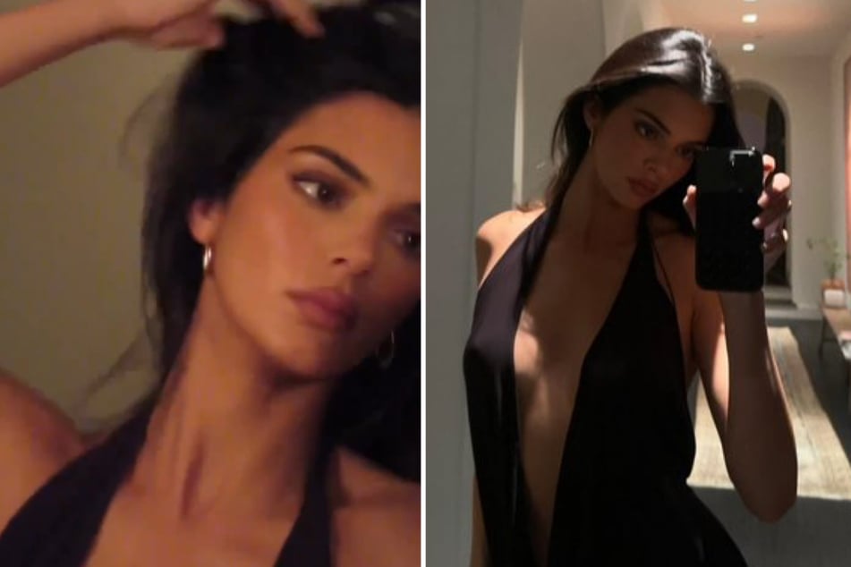Kendall Jenner rocks plunging sheer gown in sultry snaps