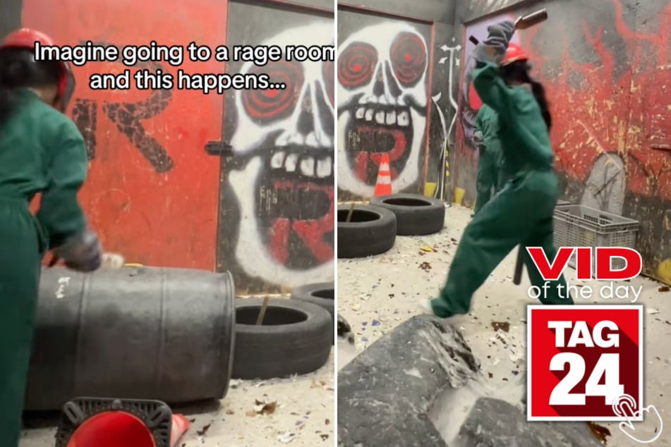 These girls tried to break a glass bottle at a rage room... the bottle won.