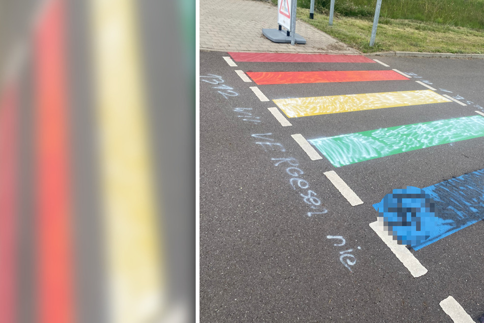 IKEA Magdeburg: Regenbogen-Zebrastreifen mit Nazi-Symbolen beschmutzt