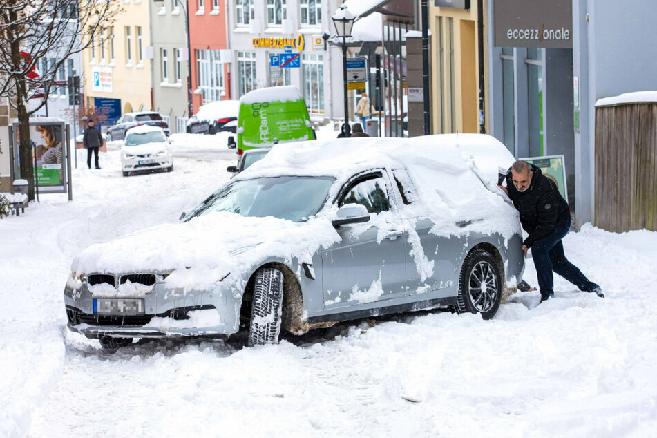 Manchmal - wie hier in Plauen - half nur noch Schieben.