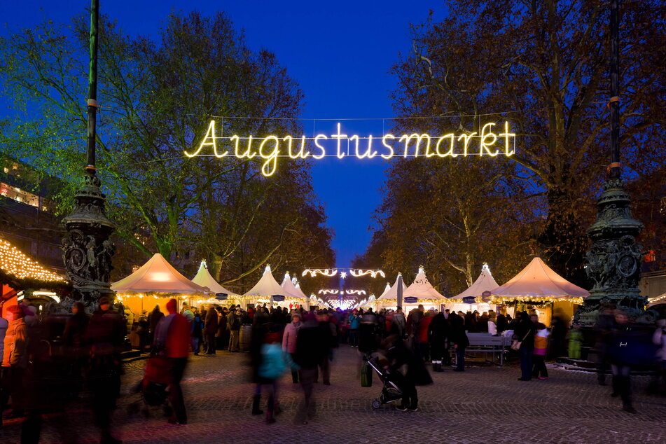Mit Unterbrechung stahlt der Augustusmarkt vom 23. November bis 2. Januar.