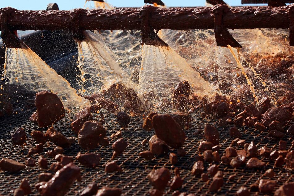 Sand mined at the Frac Tech Services mining operation near Brady, Texas, is washed for use by the oil and gas drilling industry.
