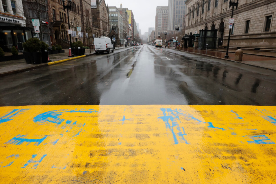 Die Ziellinie des legendären Boston-Marathons.