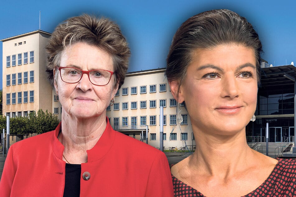 Für BSW-Landes-Chefin Sabine Zimmermann (63, l.) und Bundesvorsitzende Sahra Wagenknecht (55) steht nach wie vor die Friedenspolitik im Zentrum der Sondierungsgespräche.