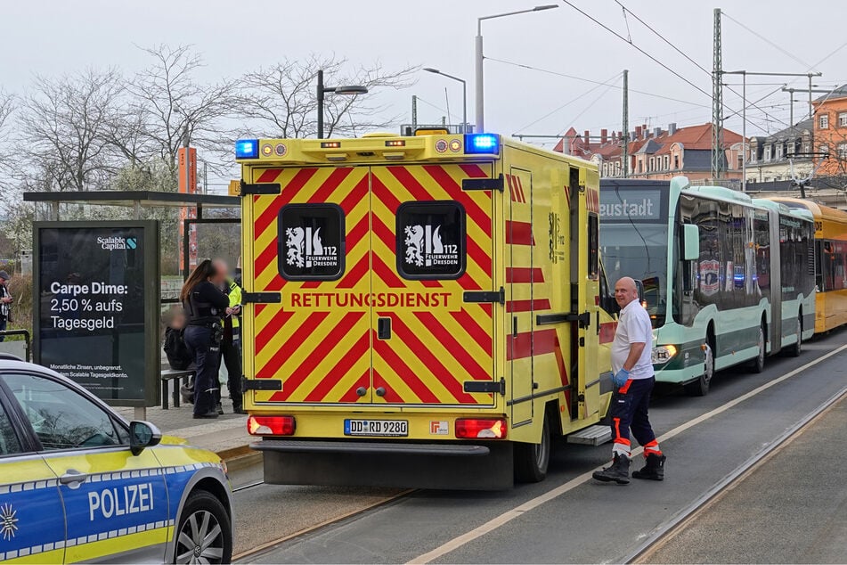Sowohl die Dresdner Polizei als auch Rettungskräfte waren vor Ort.