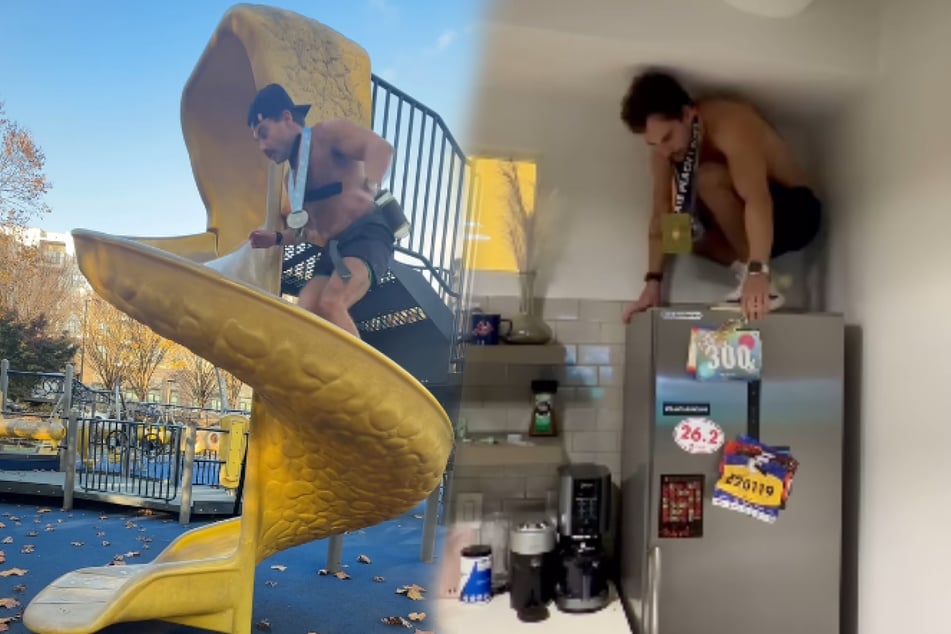 Jeho 5kilometrový „běh“ po vlastním lednici označil Jacob sám za „nejtvrdší běh 2025“, a to i přesto, že po dobu pěti kilometrů běžel nahoru a dolů po skluzavce!