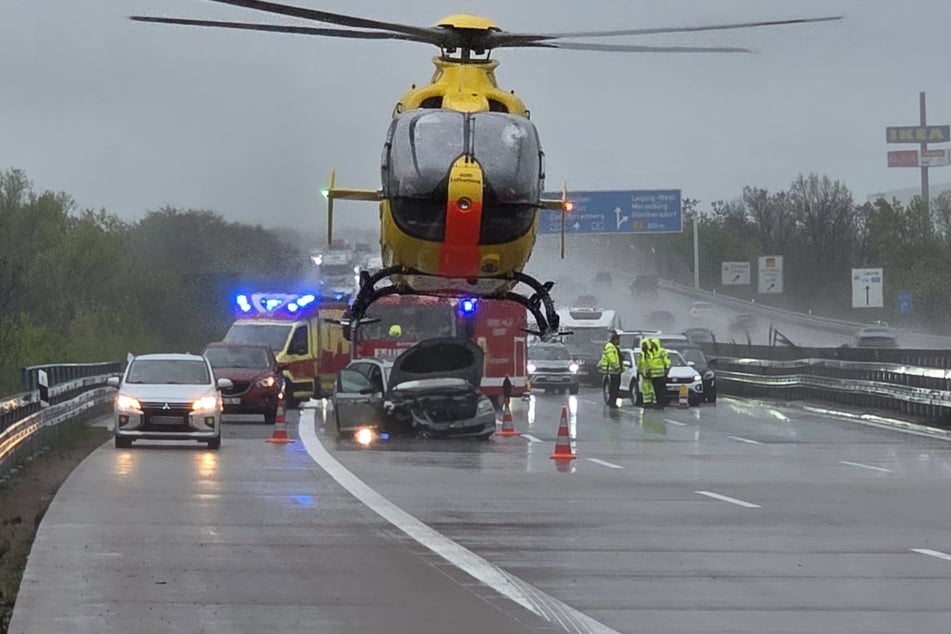Ein Rettungshubschrauber wurde alarmiert.