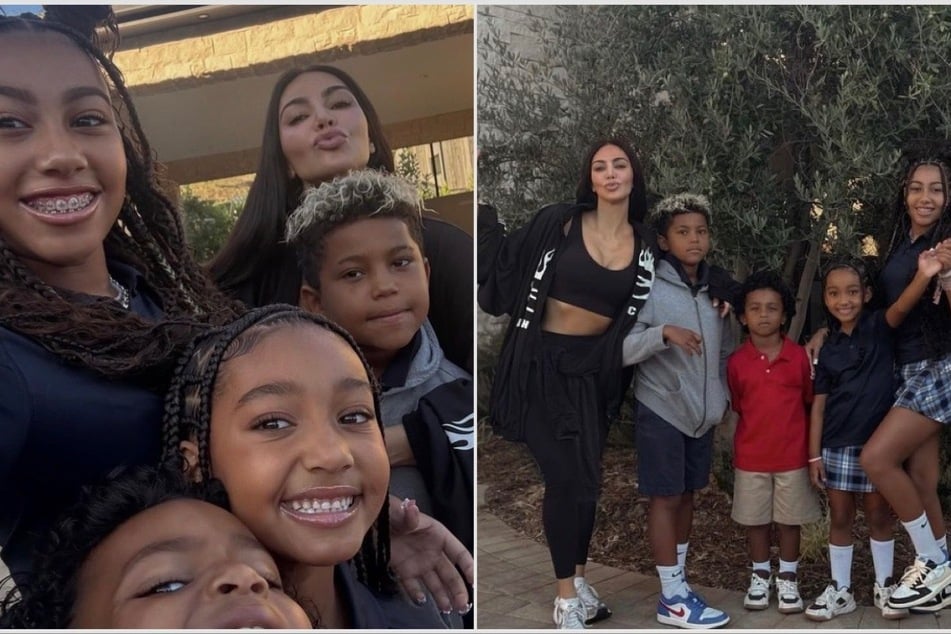 Kim Kardashian's kids are all grown up in "school daze" family pics