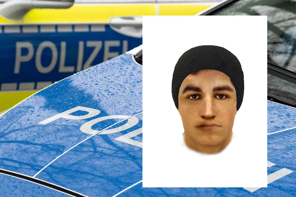 Mit einem Phantombild sucht die Polizei nach einem der Täter.