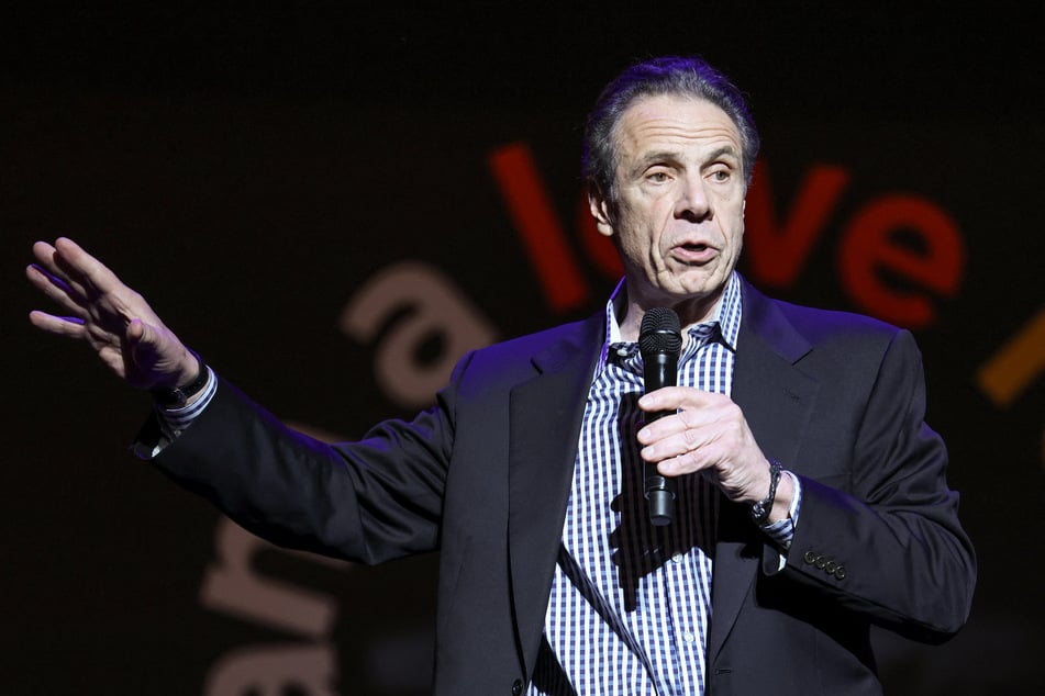 New York City mayoral candidate Andrew Cuomo delivers a speech at the First Corinthian Baptist Church in the Harlem neighborhood of New York on April 13, 2025.