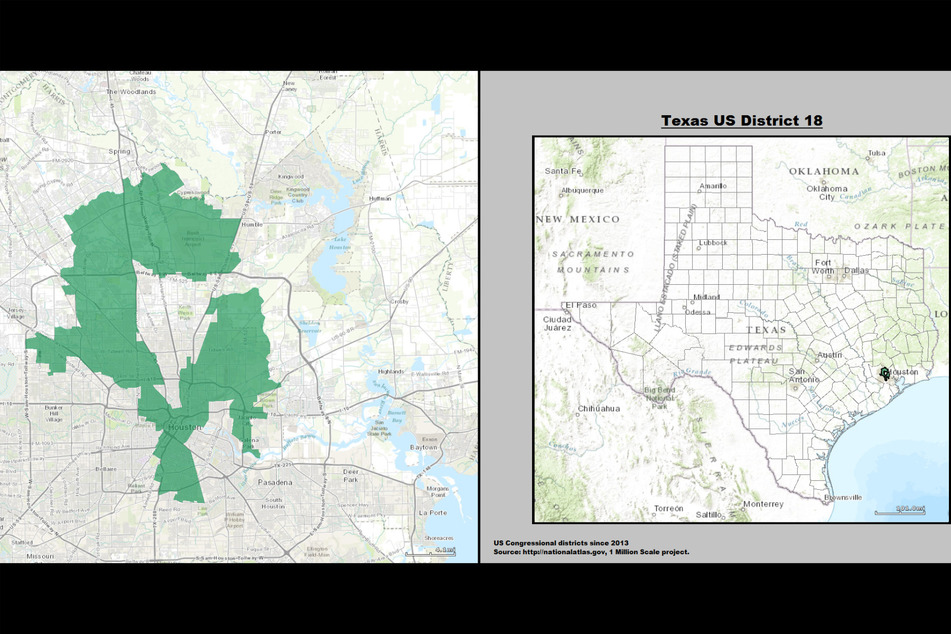 Gerrymandered districts like this one in Houston, Texas, can often – but not always – be spotted due to their unusual shapes.