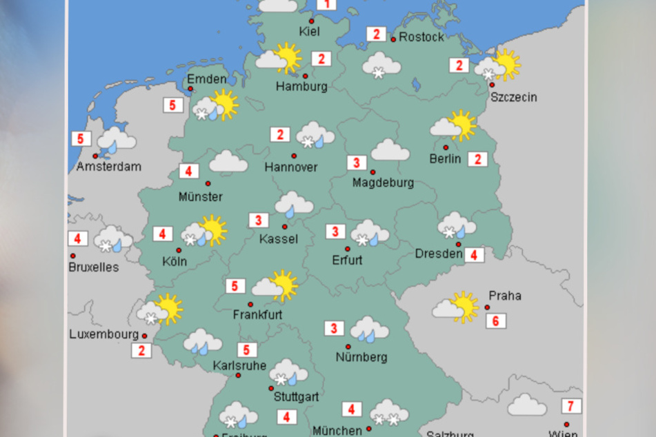 Die Temperaturen in der Bundesrepublik am Donnerstag.