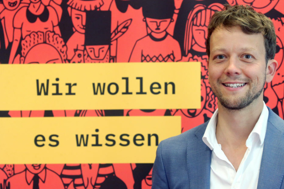 Michael Bohmeyer (36), Initiator des Vereins "Mein Grundeinkommen", bei einer Pressekonferenz zur neuen Langzeitstudie über das bedingungslose Grundeinkommen.