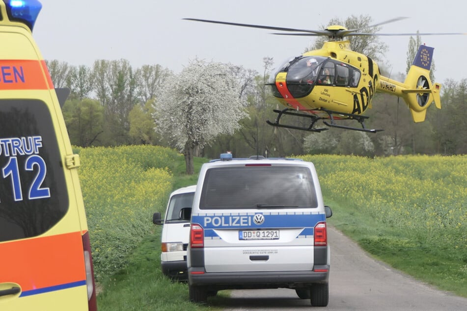 Hubschrauber-Einsatz im Landkreis Leipzig: Radfahrer bei Unfall schwer verletzt