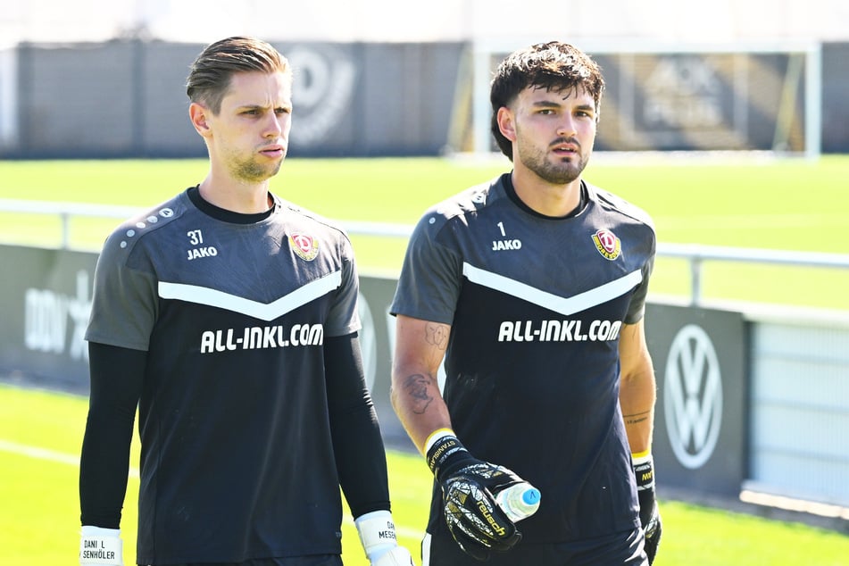 Daniel Mesenhöler (29, l.) darf im Pokal für Stamm-Torwart Tim Schreiber (22) ran.