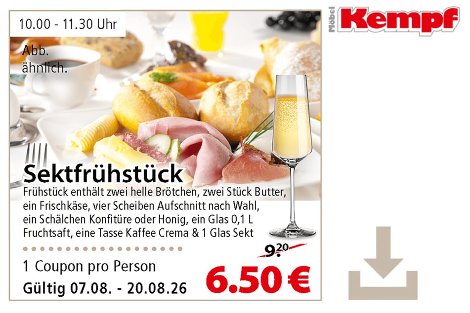 Hier klicken und Coupon herunterladen.