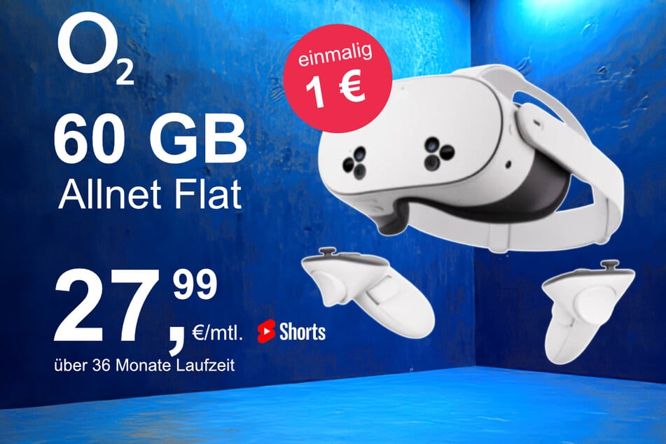 Die Meta Quest 3s im o2 Mobile M inkl. 60 GB+ für einmalig nur 1 Euro.