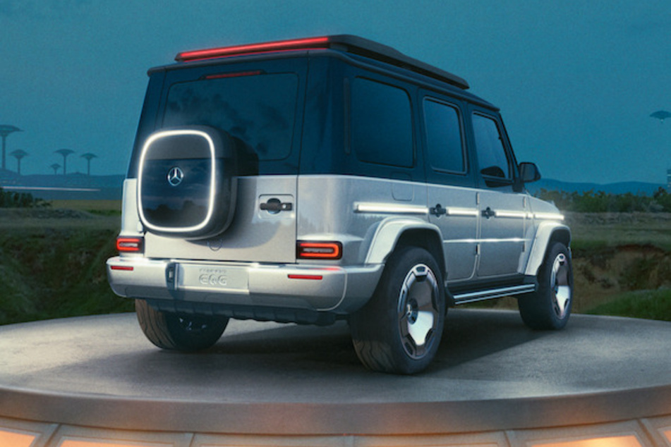 Das Concept-Auto von hinten zeigt die Ecken und Kanten, die auch beim Elektro-G von Mercedes erhalten bleiben sollen.