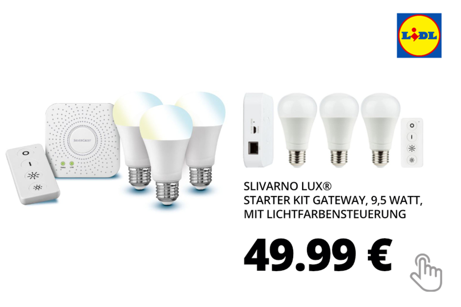 LIVARNO LUX® Starter Kit Gateway, 9,5 Watt, mit Lichtfarbensteuerung