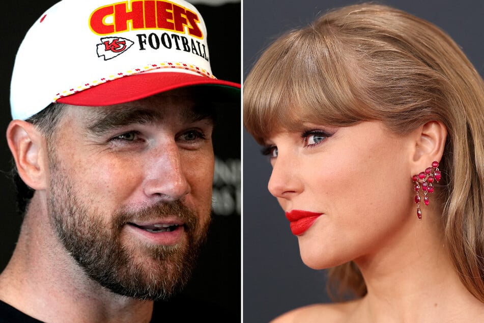 Travis Kelce (l.) shared a sweet new detail about his romance with Taylor Swift as the NFL star spilled the pair have a running "movie list" for their date nights!