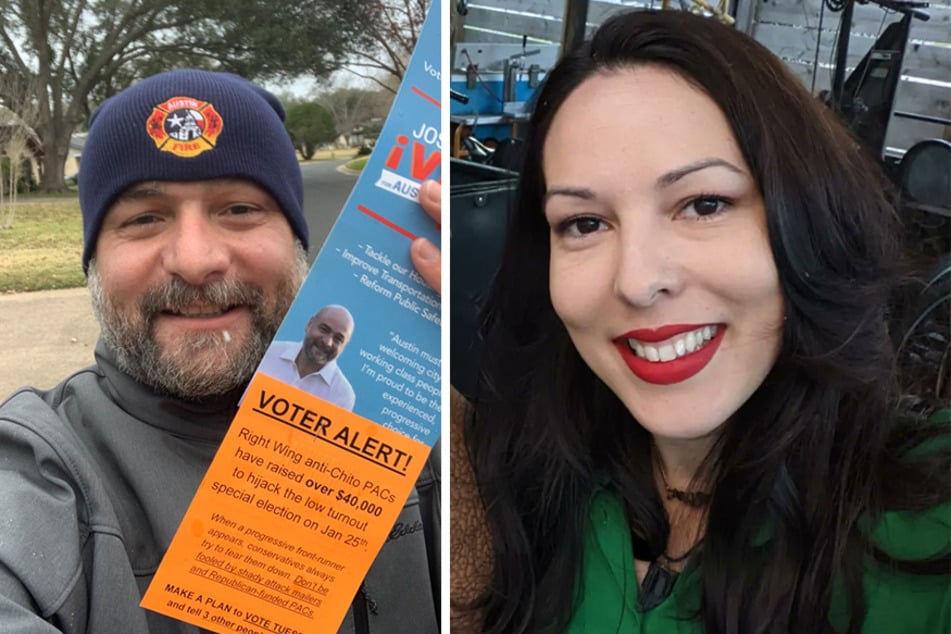 Jose Vela III (l.) and Jade Lovera (r.) are two of the seven candidates running to represent District 4 on the Austin City Council.