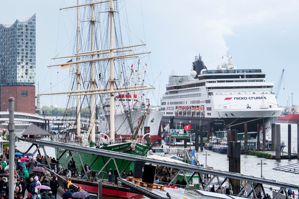 Die "Vasco da Gama" konnte wegen ihres vorherigen Defekts auch nicht wie geplant, am Hamburger Hafengeburtstag teilnehmen.
