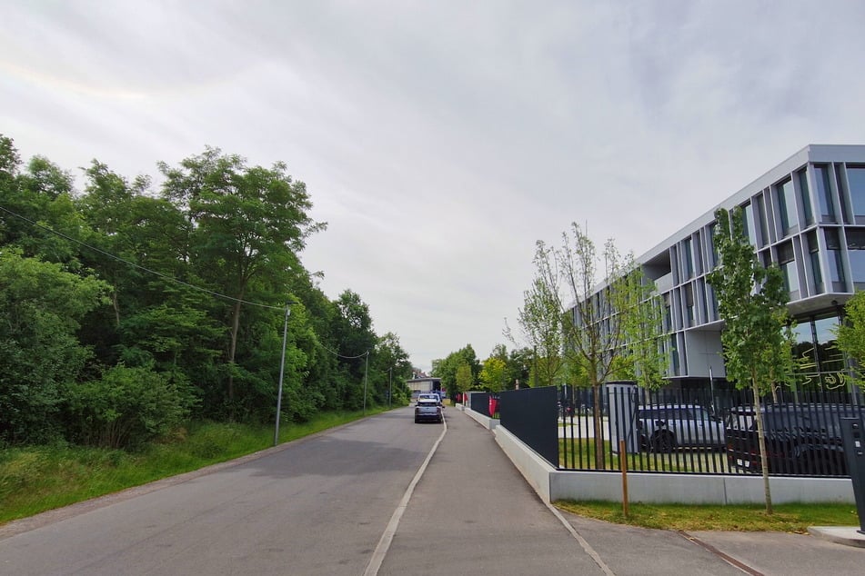 Die neue Geschäftsstelle von RB Leipzig - kommt der Wald weg, kann man von hier direkt auf die Trainingsplätze schauen.