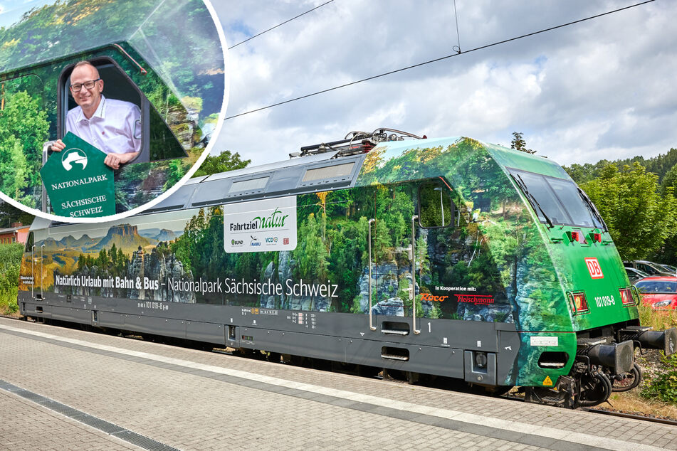 Mit 8700 PS durch Deutschland: Fernverkehrs-Lok wirbt für Sächsische Schweiz