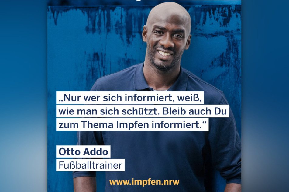 Fußballtrainer Otto Addo (46) setzt sich in einer neuen Werbekampagne der Landesregierung Nordrhein-Westfalen für das Impfen gegen Covid-19 ein.