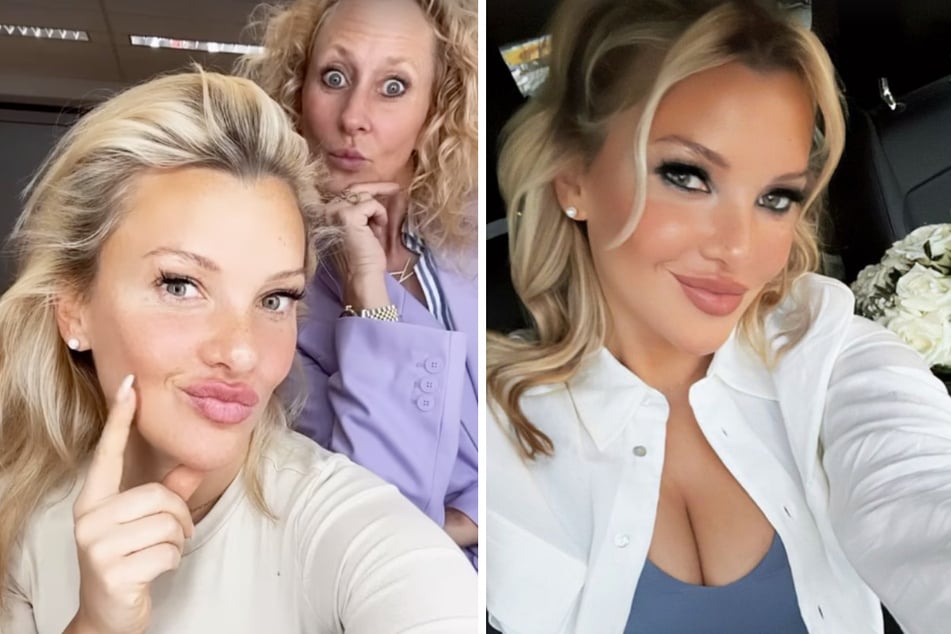 Evelyn Burdecki (34) und Hair-Stylistin Krissi van der Viven (46) wagten bei der ehemaligen "Bachelor"-Kandidatin eine kleine Typ-Veränderung (r.).