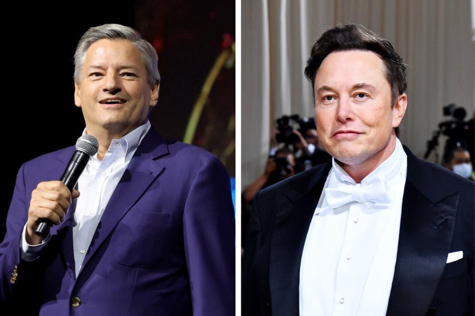 Elon Musk (r.) and Ted Sarandos (l.) are in support of Ricky Gervais' stand-up comedy special on Netflix.