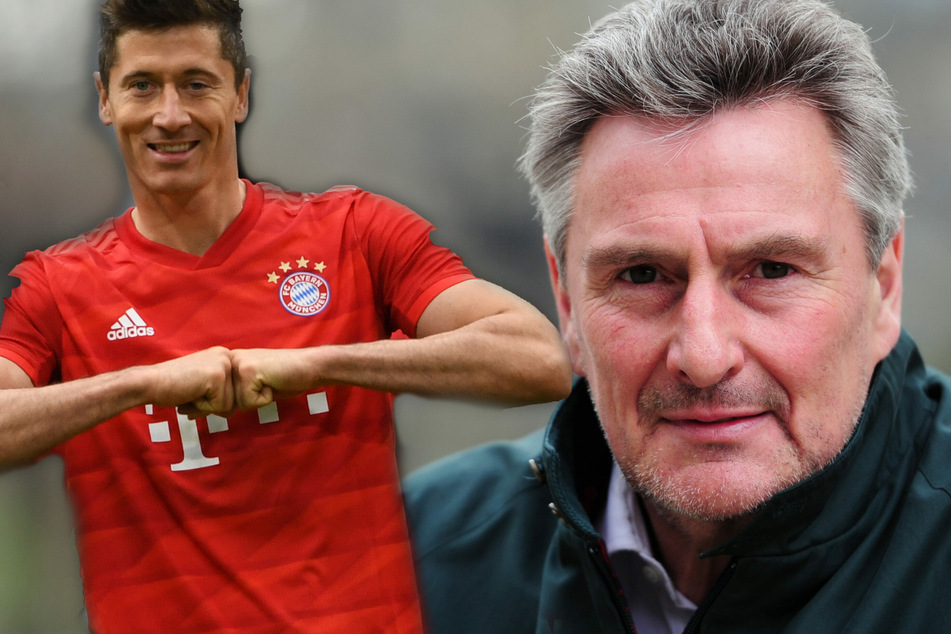 Fotomontage: Bayerns Robert Lewandowski steht aktuell bei 29 Saisontoren. Dass er die 40 Treffer knackt, traut ihm Dieter Müller durchaus zu.