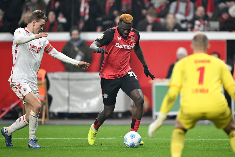 Werkself-Stürmer Victor Boniface (24, M.) erzielte in der Verlängerung den goldenen Treffer zum Einzug ins Halbfinale.