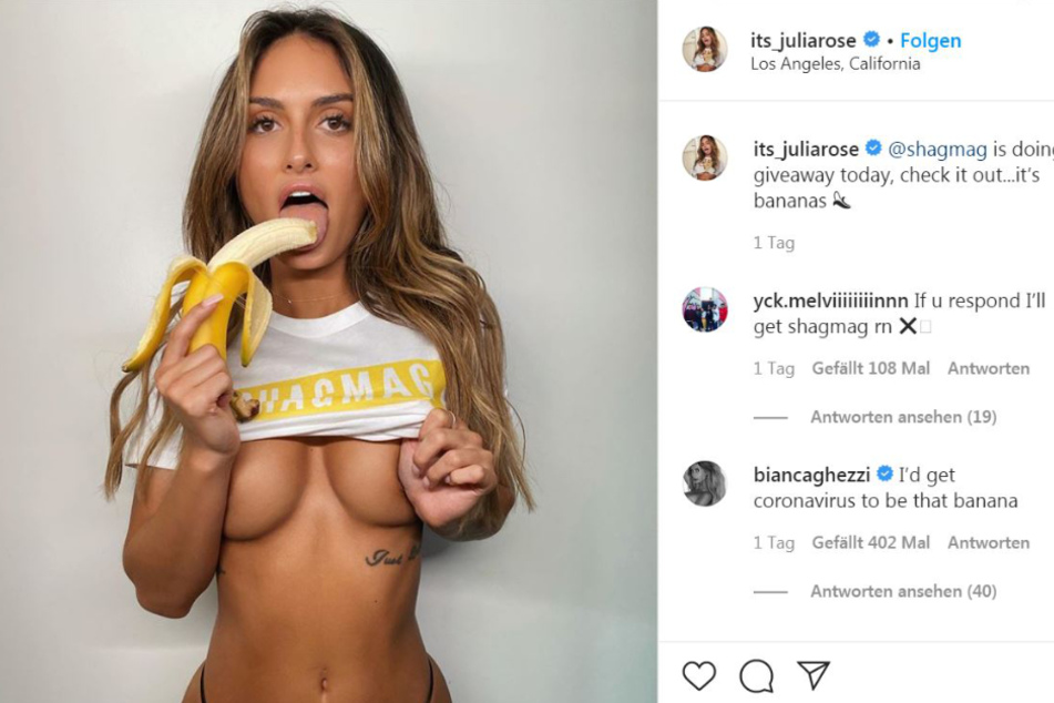 Julia Rose (26) zeigt, wie man Banane isst...