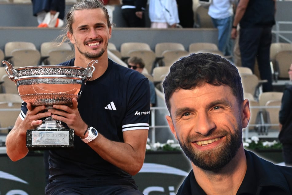 Alexander Zverev: Promis feiern Zverev: Thomas Müller schießt den Vogel ab