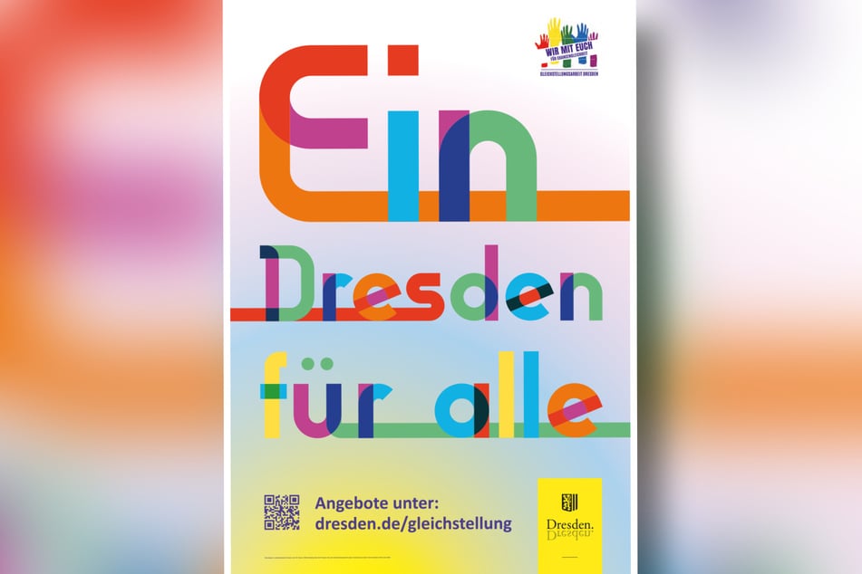 Mit diesen Plakaten wirbt das Dresdner Rathaus im Stadtgebiet für Gleichstellung.