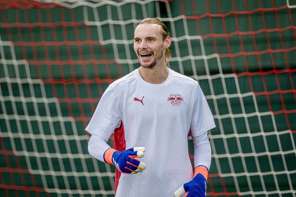 Maarten Vandevoordt (22) absolvierte am Montag das erste Training bei seinem neuen Arbeitgeber RB Leipzig.