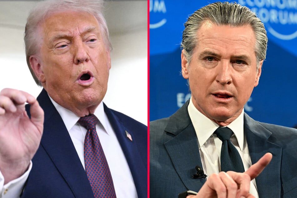 President Donald Trump (l.) angrily lashed out at Gavin Newsom after critical comments the California governor made about him in Davos, Switzerland.