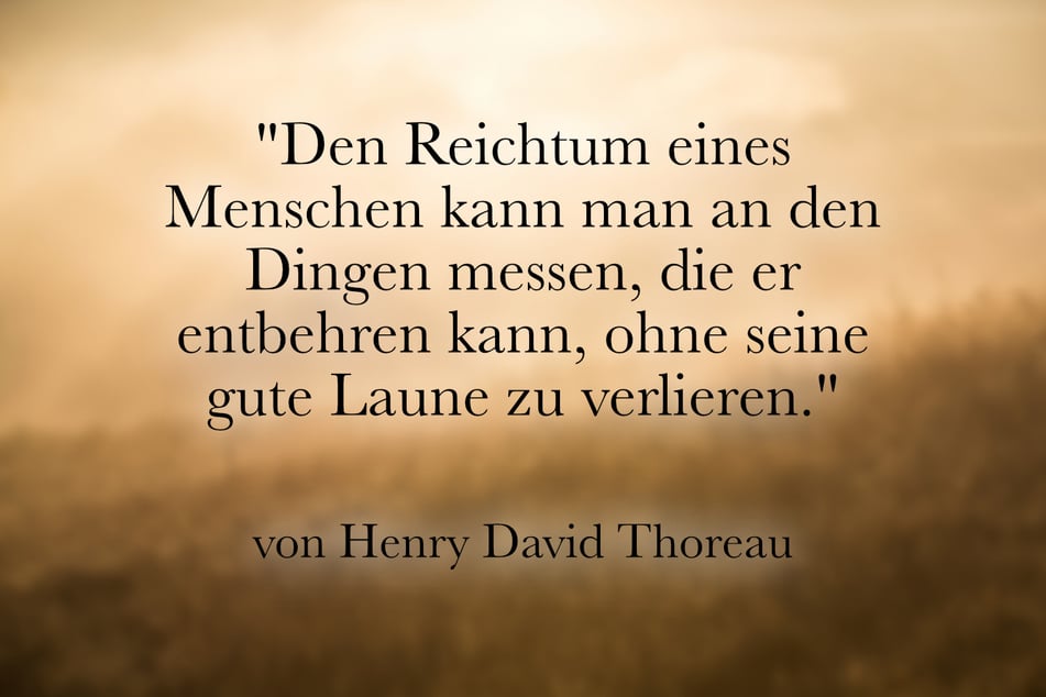 "Den Reichtum eines Menschen kann man an den Dingen messen, die er entbehren kann, ohne seine gute Laune zu verlieren."