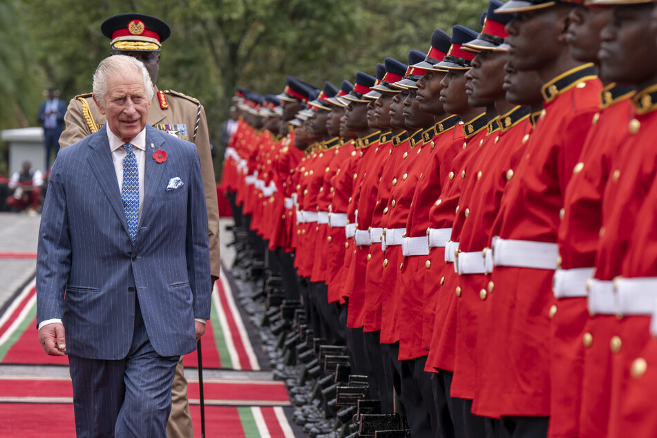 König Charles III. (74) bei seiner Ankunft im State House in Nairobi.